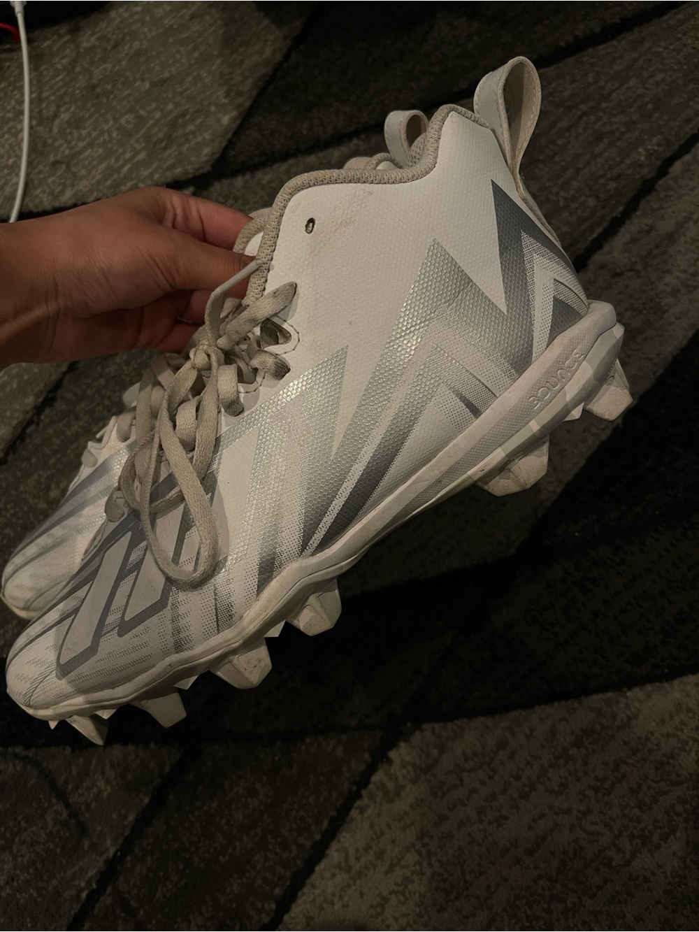 White and Gray Football Cleats